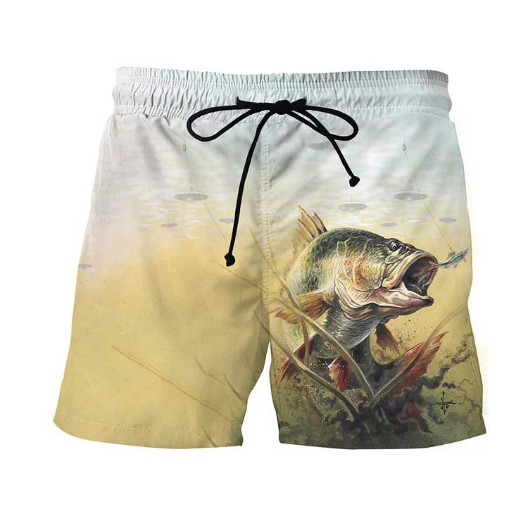 Men's Summer Printed Drawstring Tunic Shorts-Annaletters