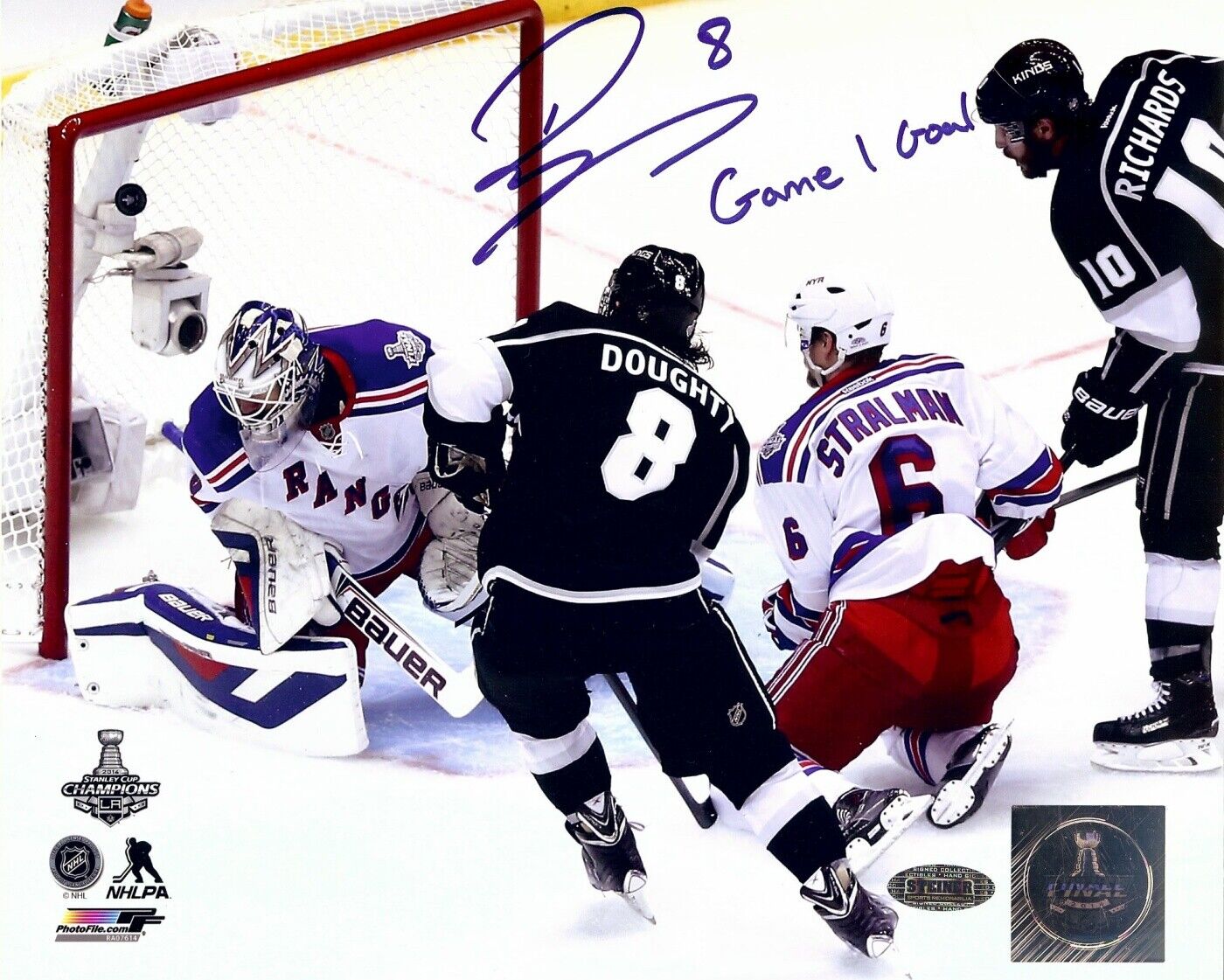 Drew Doughty Autographed 8X10 Photo Poster painting Kings Game 1 Goal