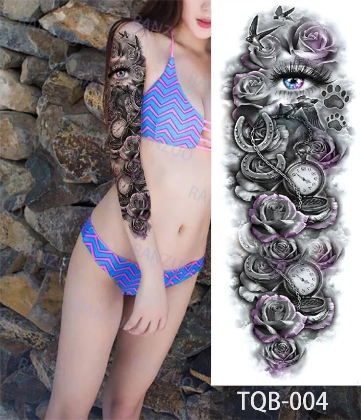 Waterproof Temporary Tattoo Stickers Skeleton Skull Tatoo Temporary Tattoos Men Fake Tattoo Woman Art Waterproof Tattoo Stickers