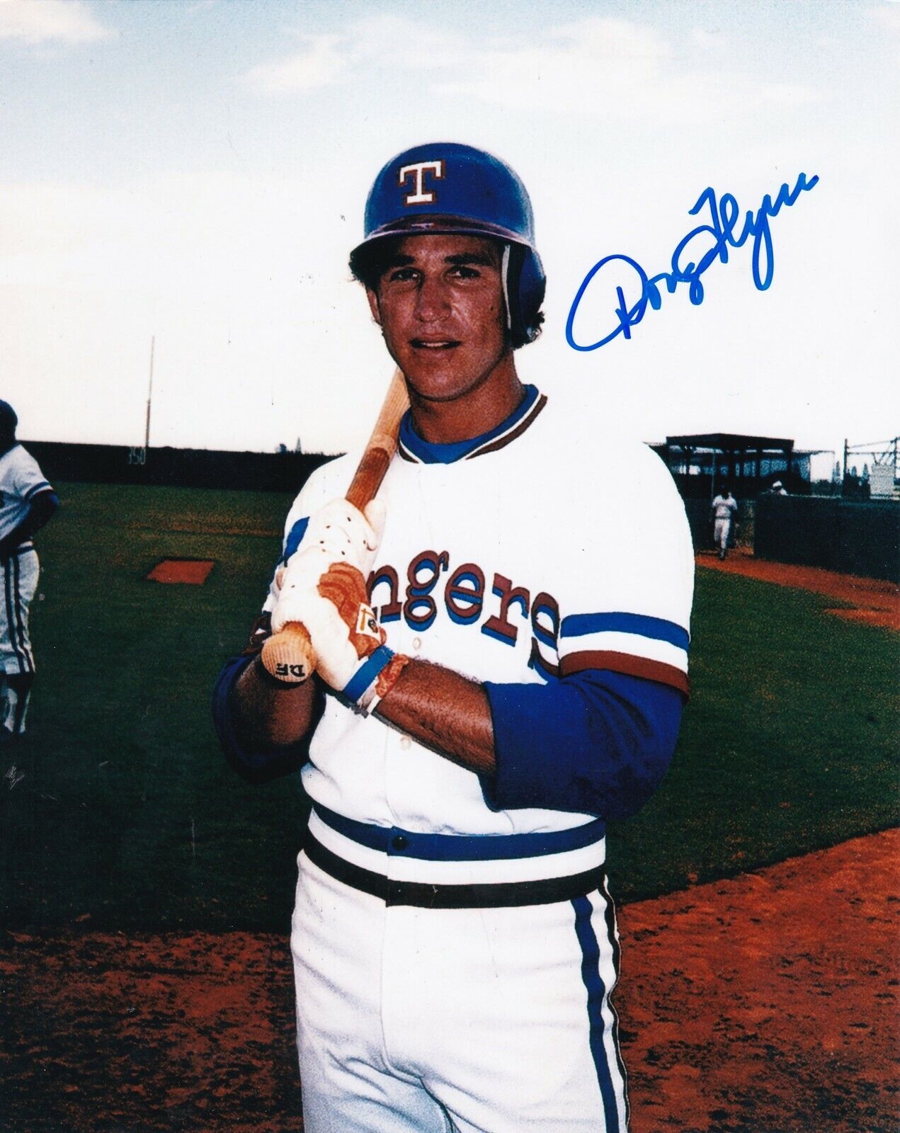 WILMER FONT TEXAS RANGERS ACTION SIGNED 8x10