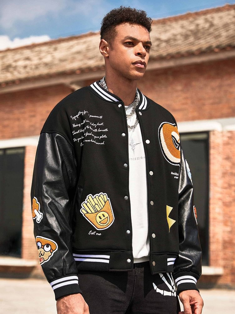 The Supermade Faux Leather Bomber Jacket -1006