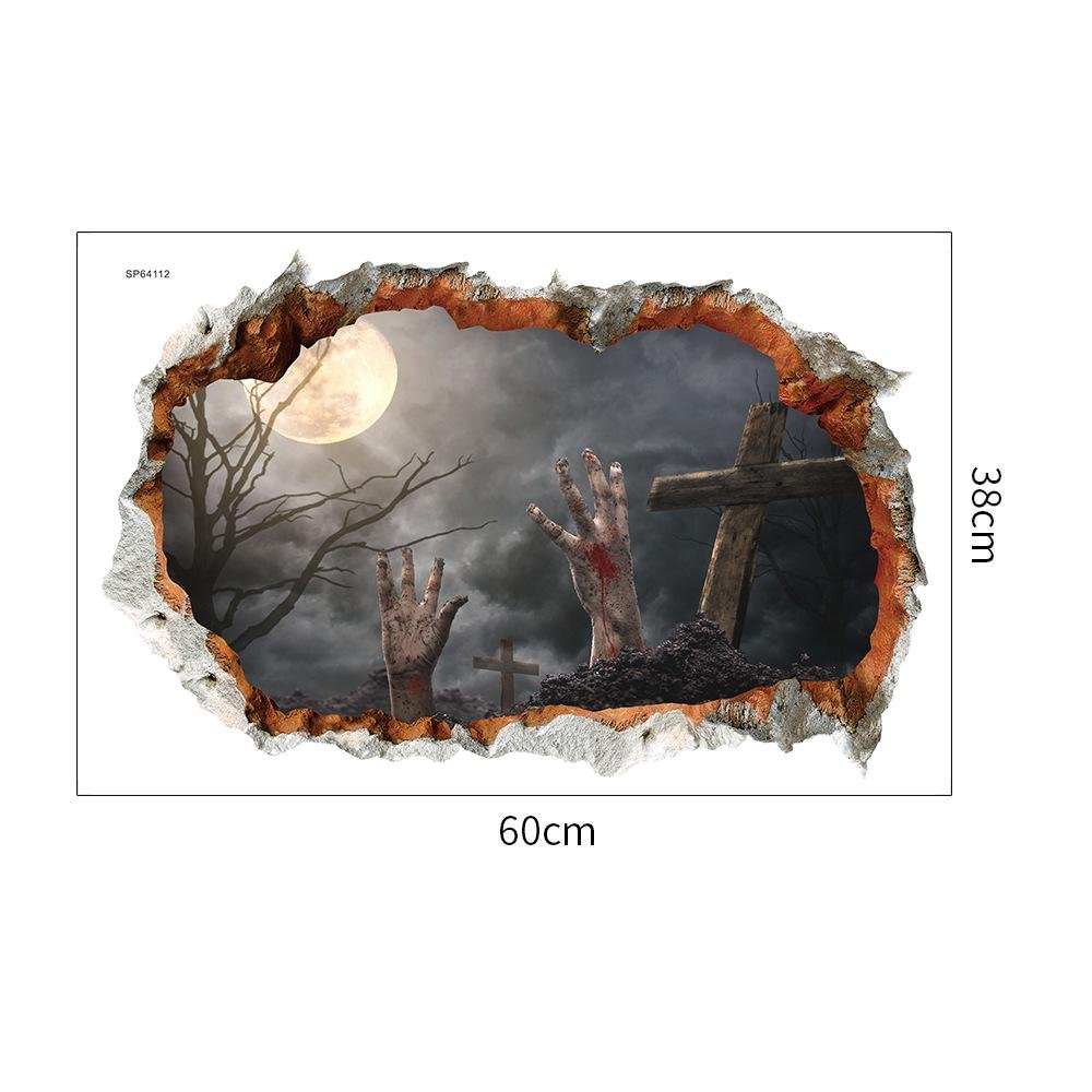 Halloween 3D Broke Ground Wall Stickers 38×60cm