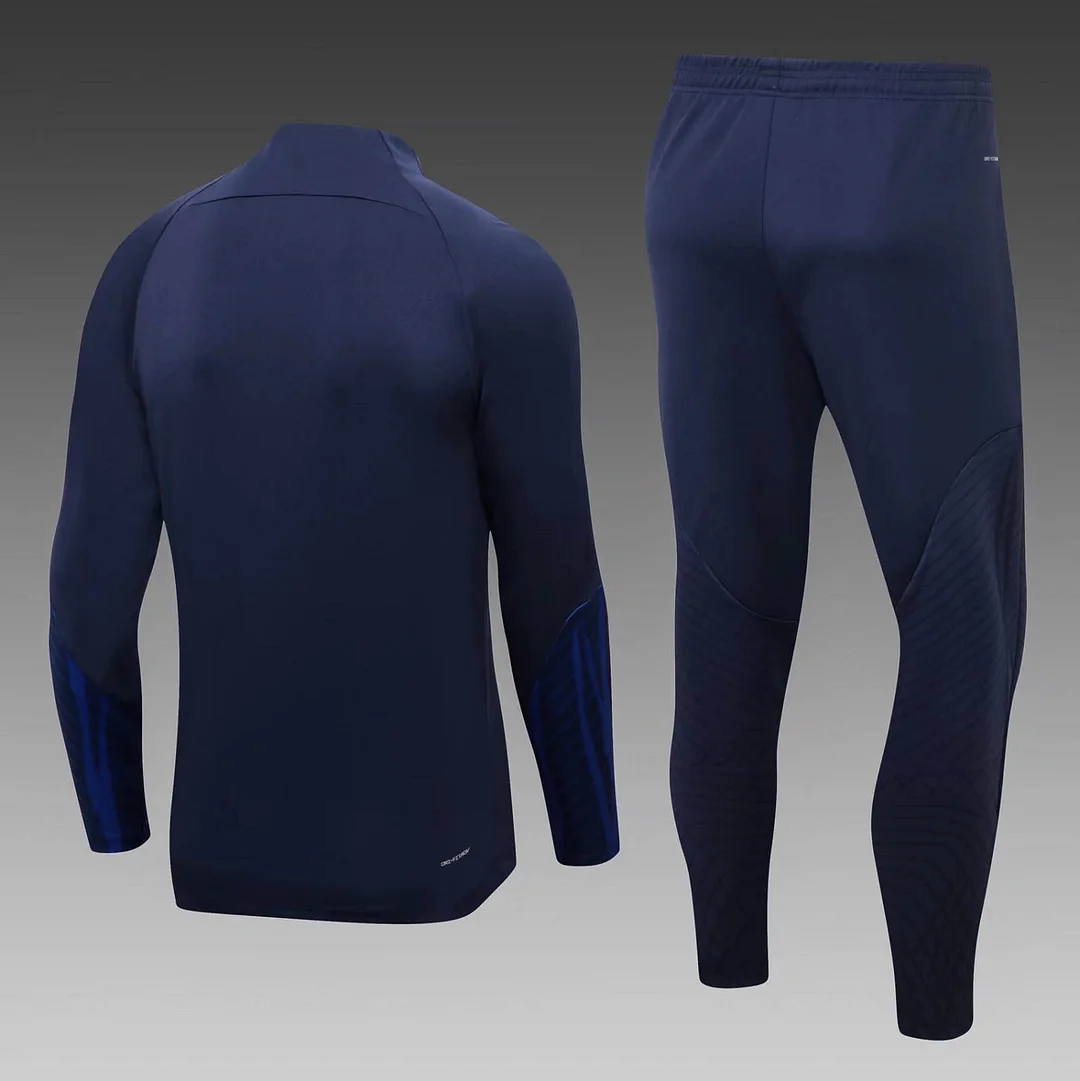 2022 France Half-Pull Training Suit Royal Blue Football Shirt