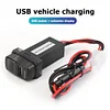For USB Car Charger with Blue LED Voltmeter 2.1A Charger Socket