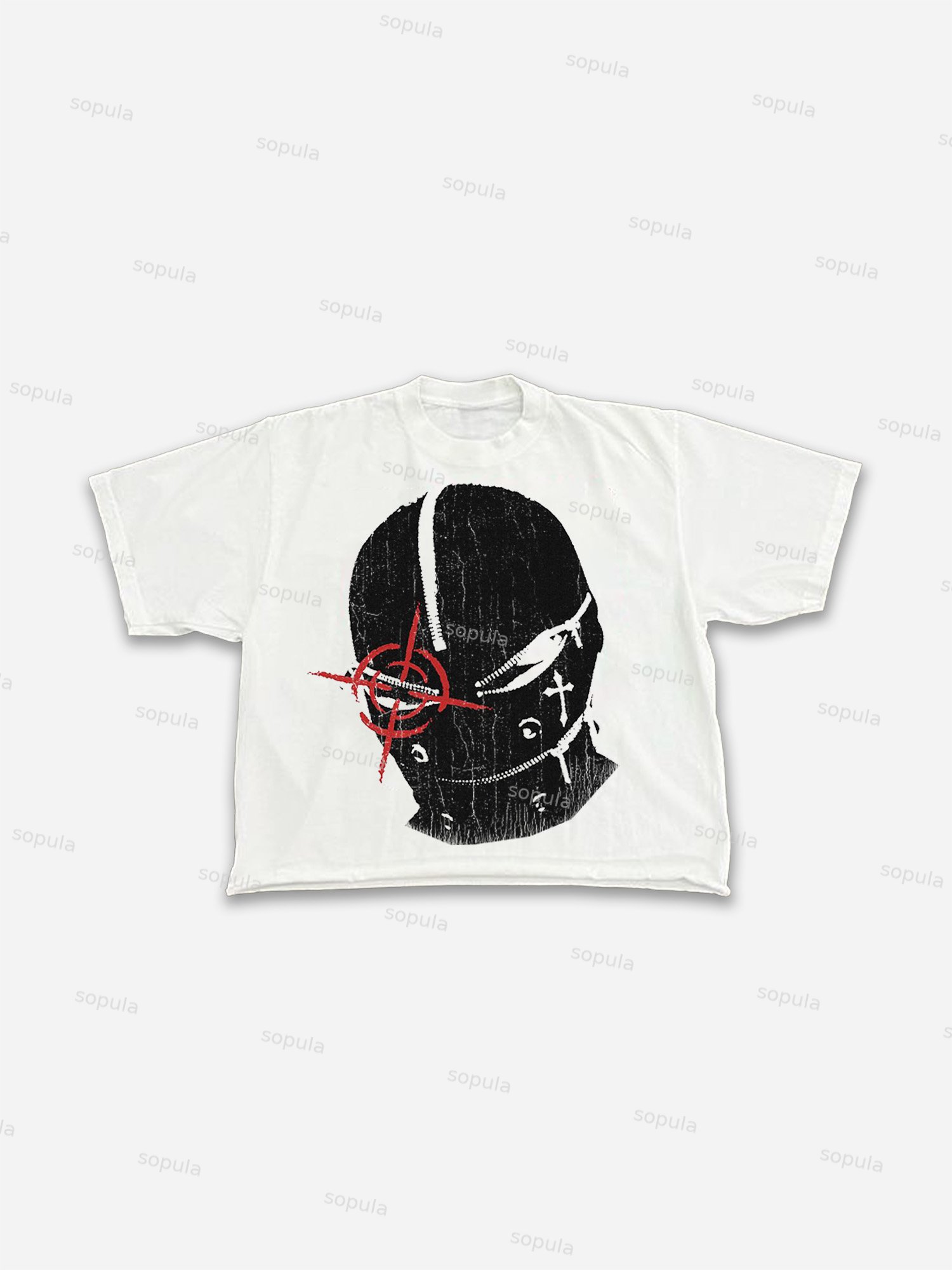 Headgear Print Cropped T-shirt