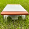 Outdoor portable stainless steel folding table anti-fingerprint pattern picnic camping beech BC style single solo table
