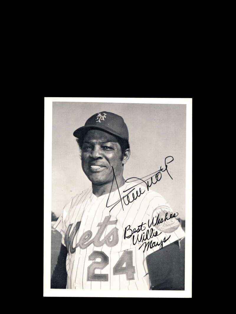 Willie Mays PSA DNA Coa Signed Vintage 5x7 Photo Poster painting Mets Autographed