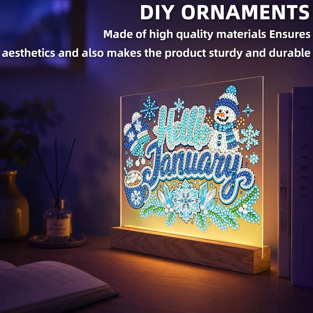 12 Pcs DIY Diamond Painting Night Light Diamond Art LED Lamp 7.87x5.91 Inch