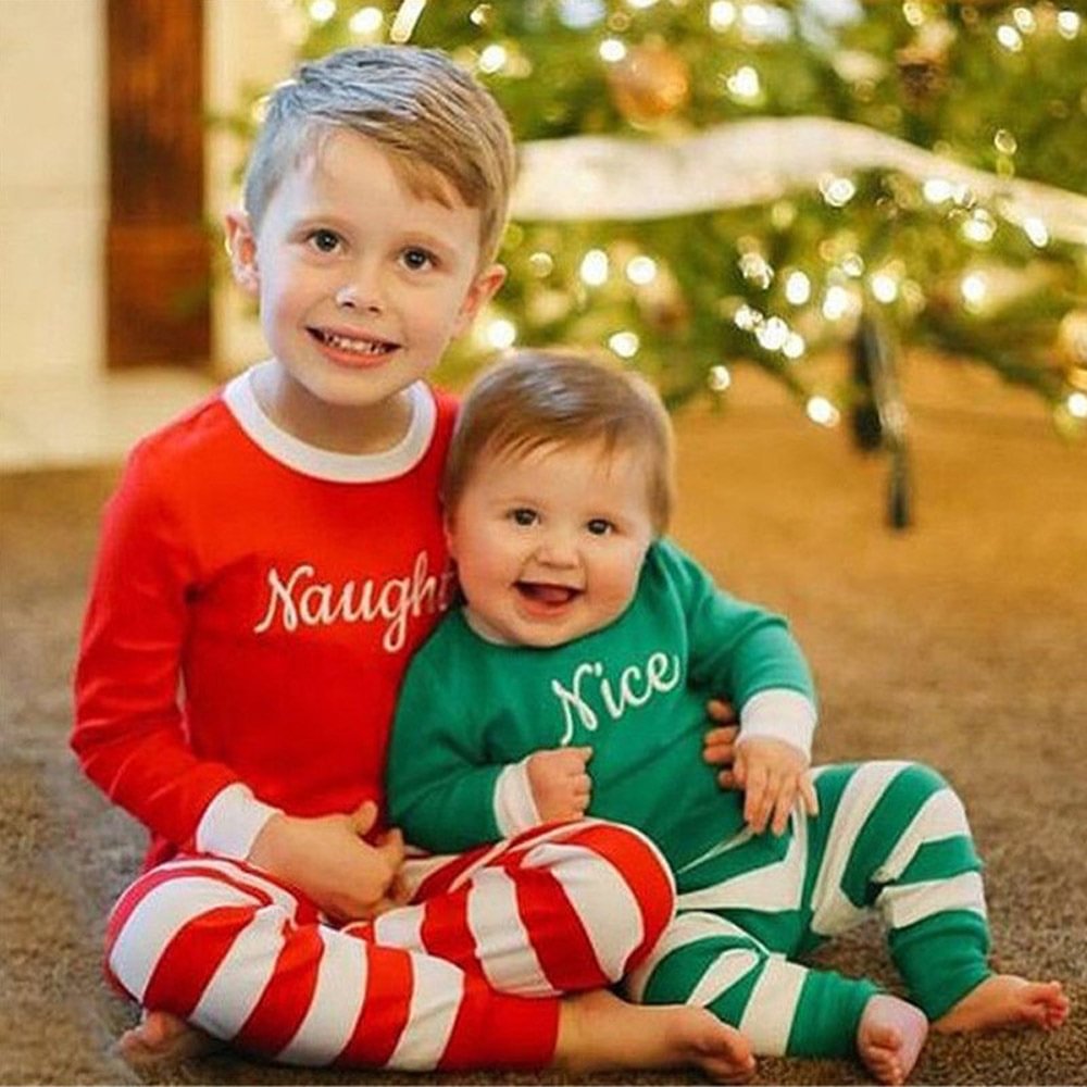 Baby Christmas Pajamas Family Matching Brother Sister Sleeping Outfits-Pajamasbuy