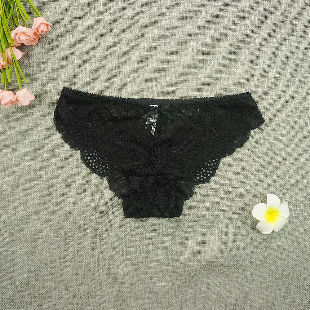 Billionm Panties Women Tangas Full Lace Sexy Underwear Transparent Thongs Hollow Out Underpants Wholesale Stringi Femme Pants