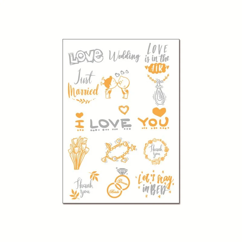 23 Kinds Wedding Party Tattoo Bronzing Glitter Gold Stickers Temporary Body Makeup Waterproof Disposable tatouage temporaire