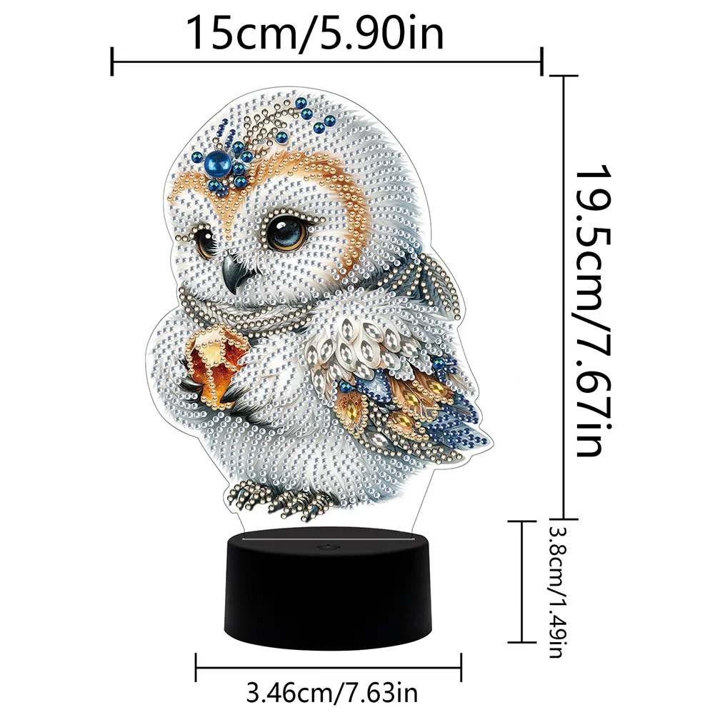 DIY Owl Butterfly Diamonds Painting Table Lamp 5D Diamond Painting Night Light