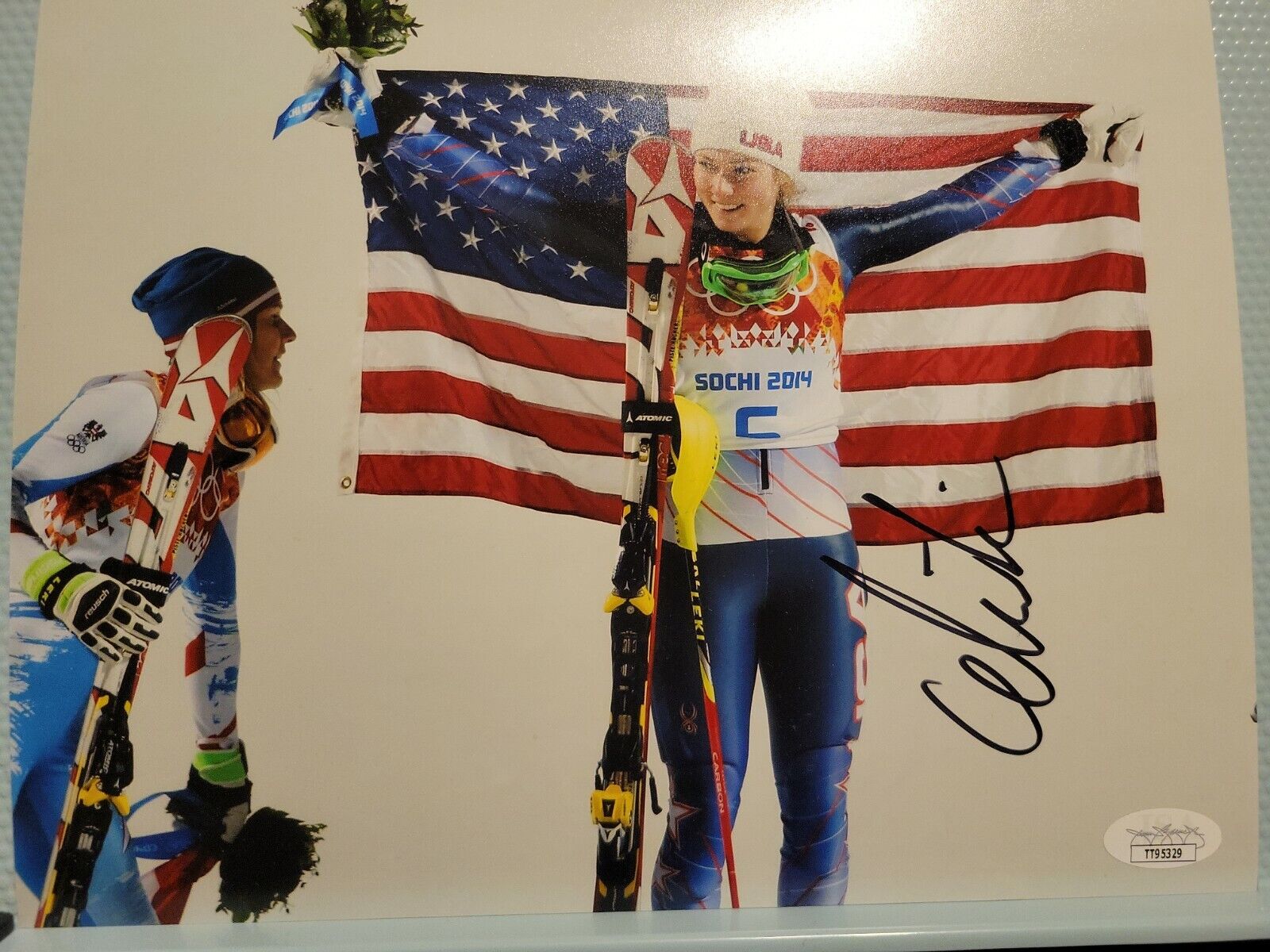 Mikaela Shiffrin SIGNED 8x10 Photo Poster painting autograph Olympics USA Gold COA JSA TT95329