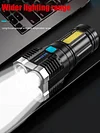 IPX4 Waterproof Torch Light with 4 Modes with COB Work Light for Hiking Camping