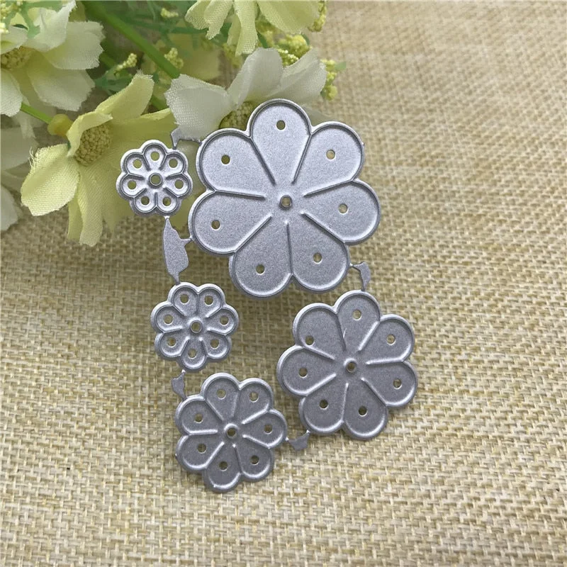 5pcs flower Metal Cutting Dies Stencils For DIY Scrapbooking Decorative Embossing Handcraft Die Cutting Template