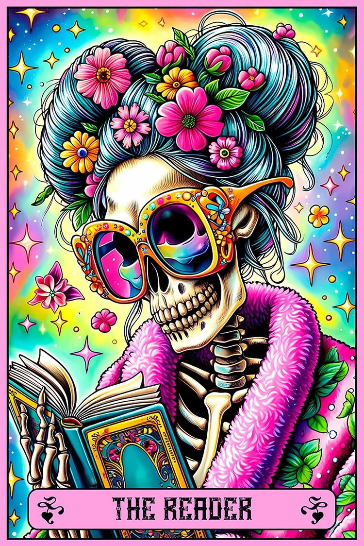 Skeleton Old Lady Tarot Cards 40*60CM(Canvas) Diamond Painting