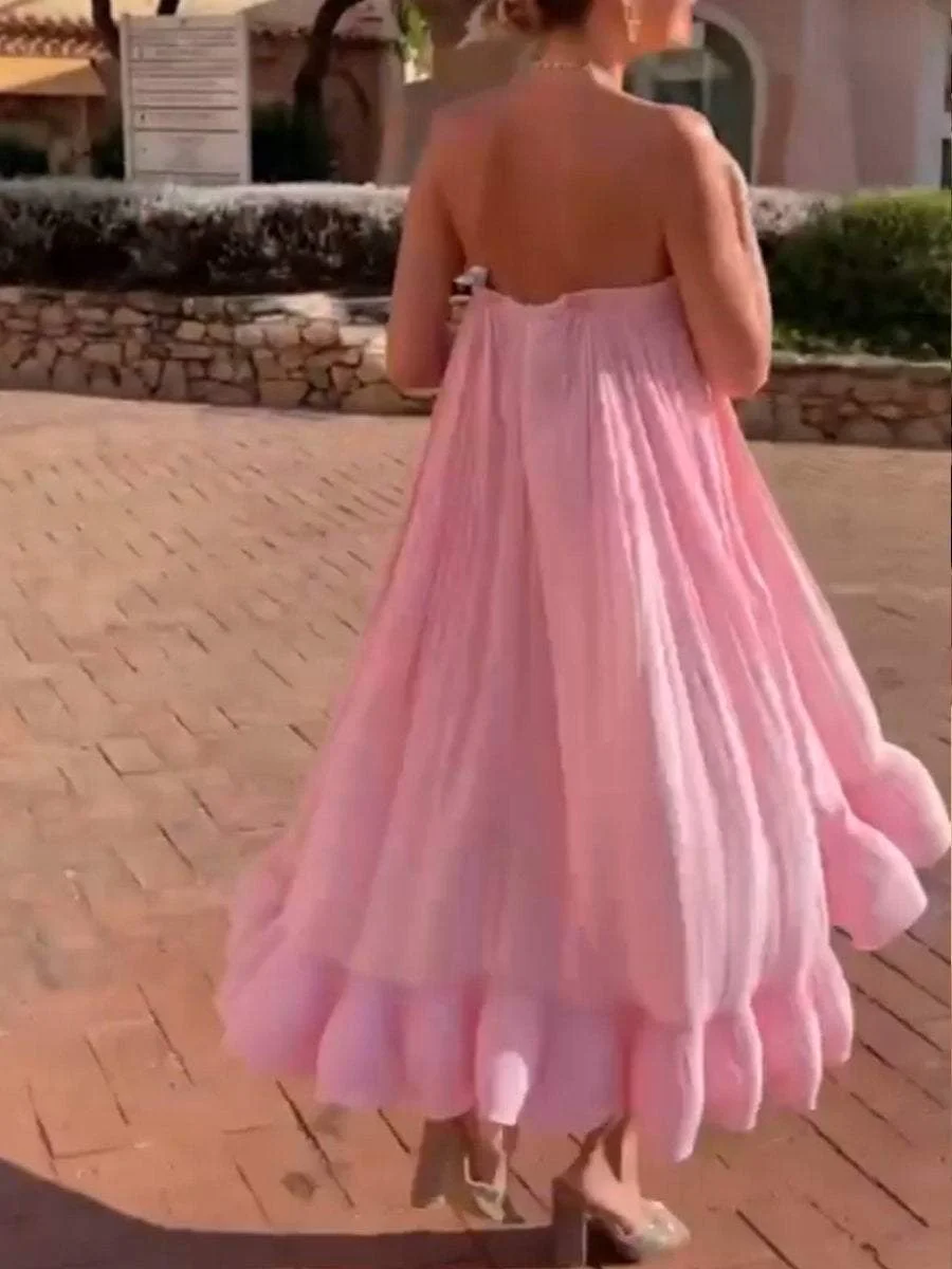 Fashion Wrap Bust Sleeveless Lace Party Dress