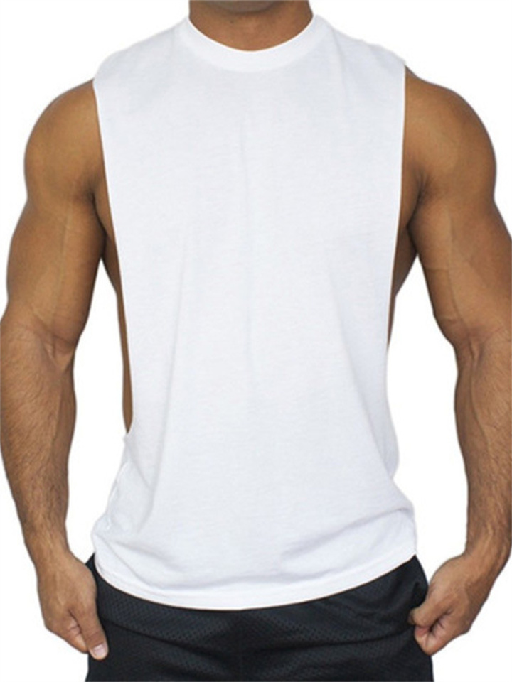 Men's Sports Loose Training Clothing Basketball Running Sleeveless Sweat Breathable Shoulders Fitness Undershirts
