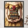 Girl Holding A Book-14CT Stamped Cross Stitch 45*60cm/17.72*23.62in(Big Size) tapestrymarket
