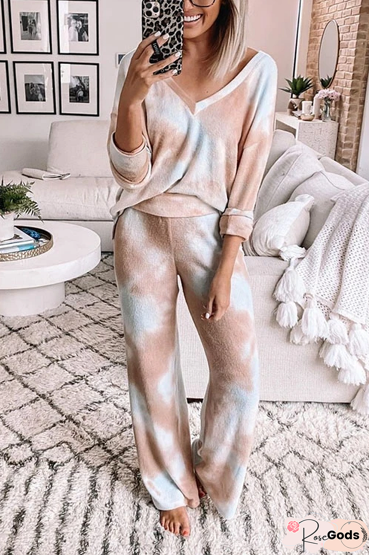 Tie Dye V Neck Set