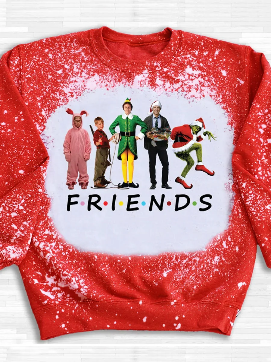 Friends Christmas Tie Dye Sweatshirt