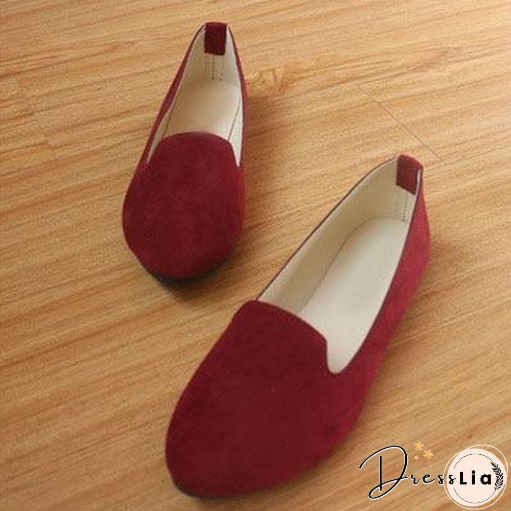 Plus Size Women Candy Color Loafers Flats Sweet Casual Shoes