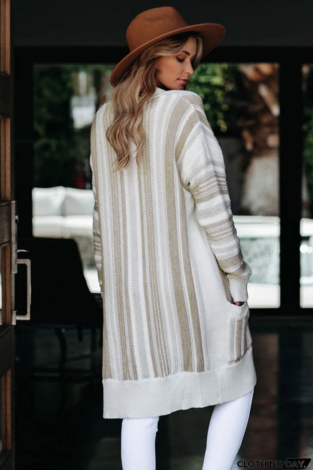 Pocketed Cotton Blend Cardigan