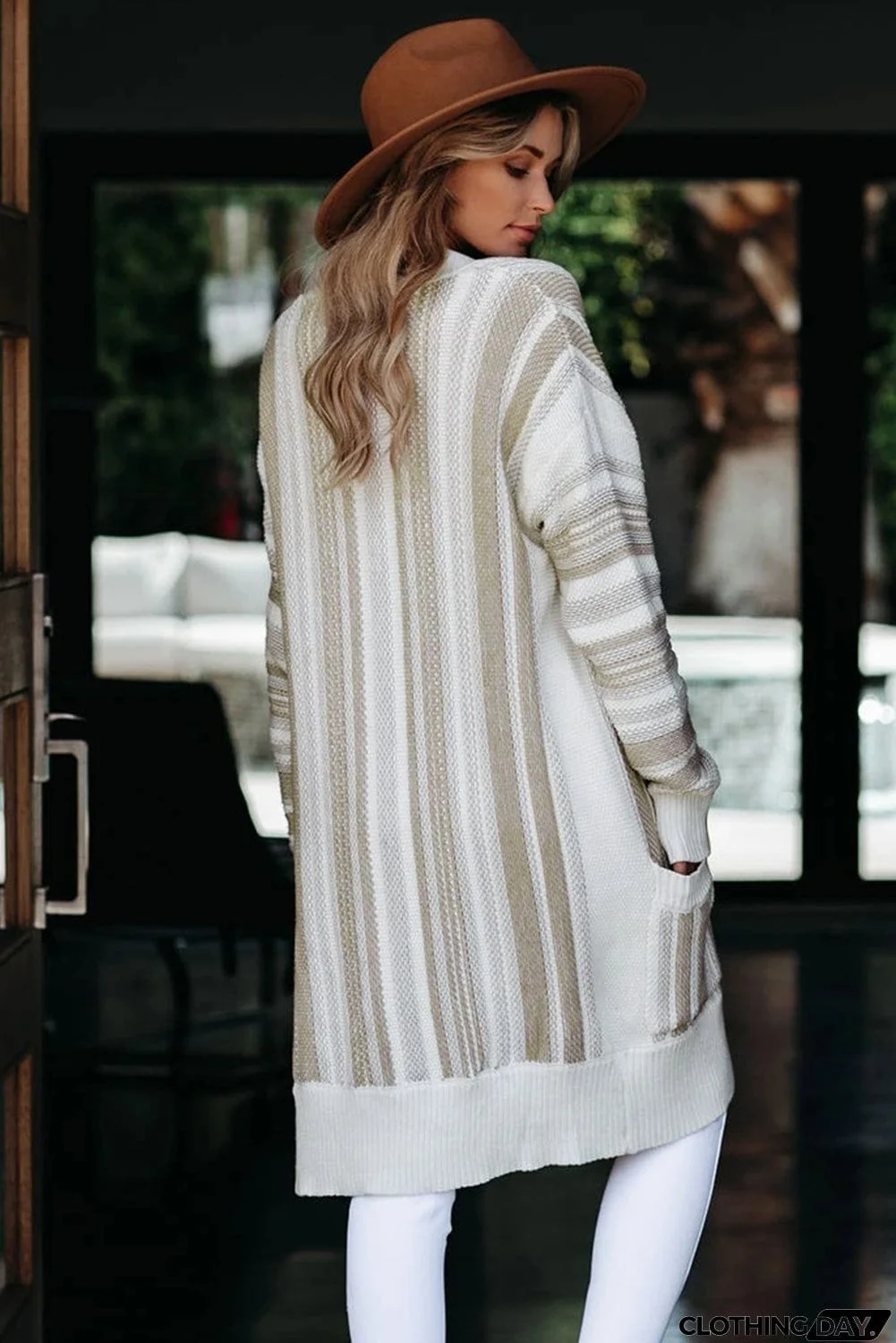 Pocketed Cotton Blend Cardigan