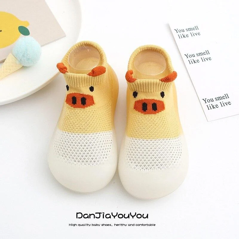 Baby Boys Girls Sock Shoes Autumn Non-slip Floor Socks Kids Soft Rubber Sole Toddler Shoes Socks Baby Socks with Rubber Soles