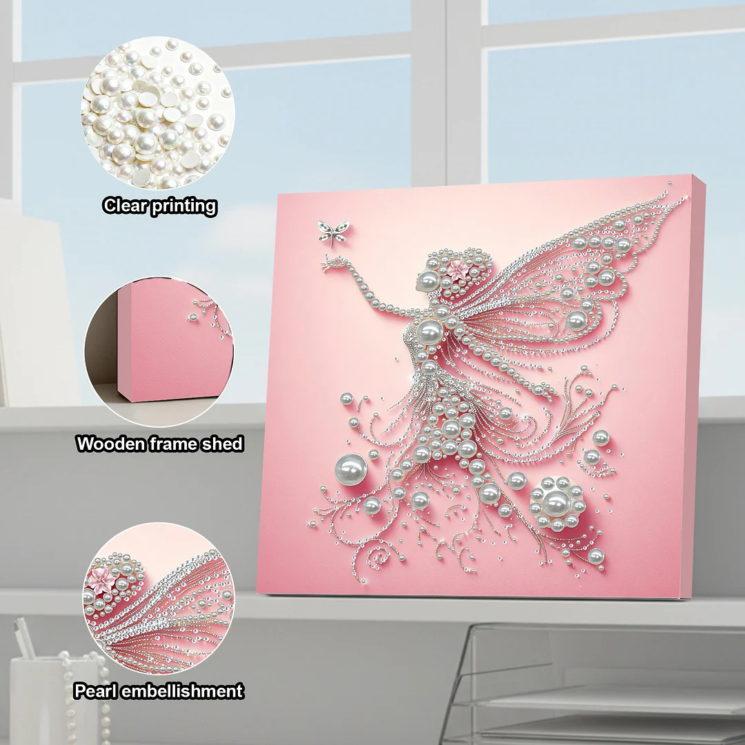 Angel Girl - DIY Pearl Diamond Art Kit With Frame 30*30cm