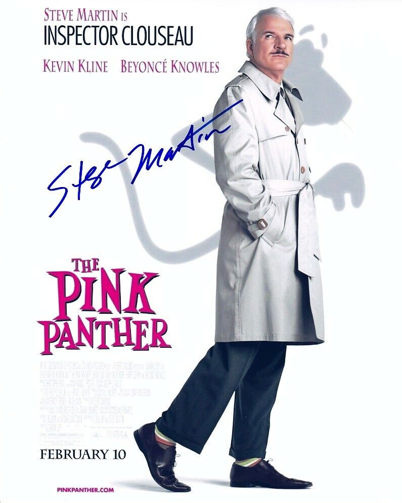 STEVE MARTIN signed THE PINK PANTHER 8x10 w/ coa FUNNY INSPECTOR CLOUSEAU POSTER