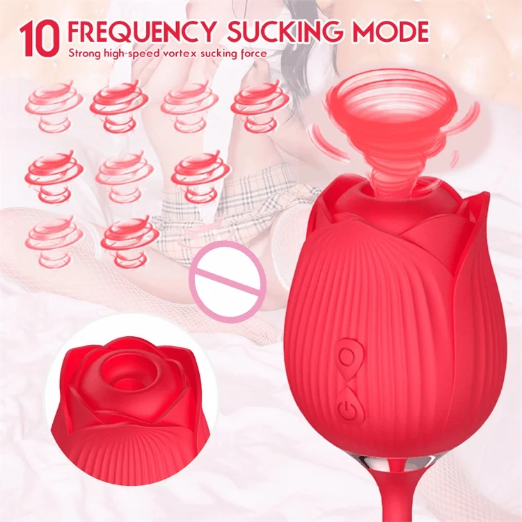 10 frequency sucking modes of flower rose vibrator from rose toy official