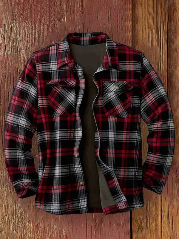 Men's Plaid Casual Versatile Long Sleeve Shirt