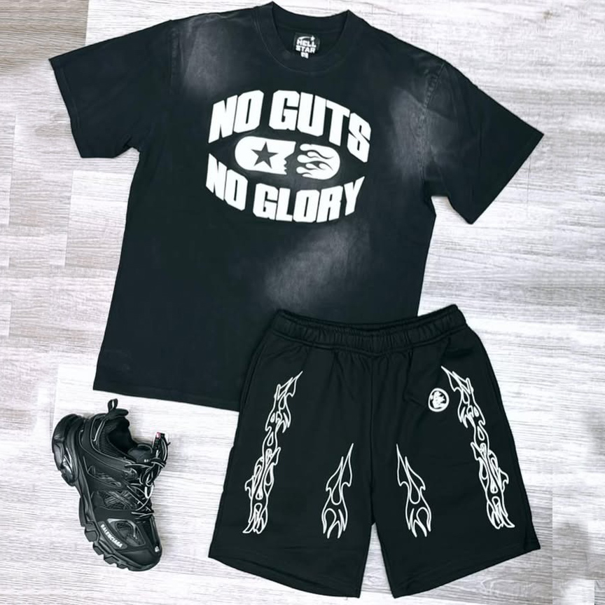 Hellstar No Guts No Glory T-Shirt And Shorts Co-Ord
