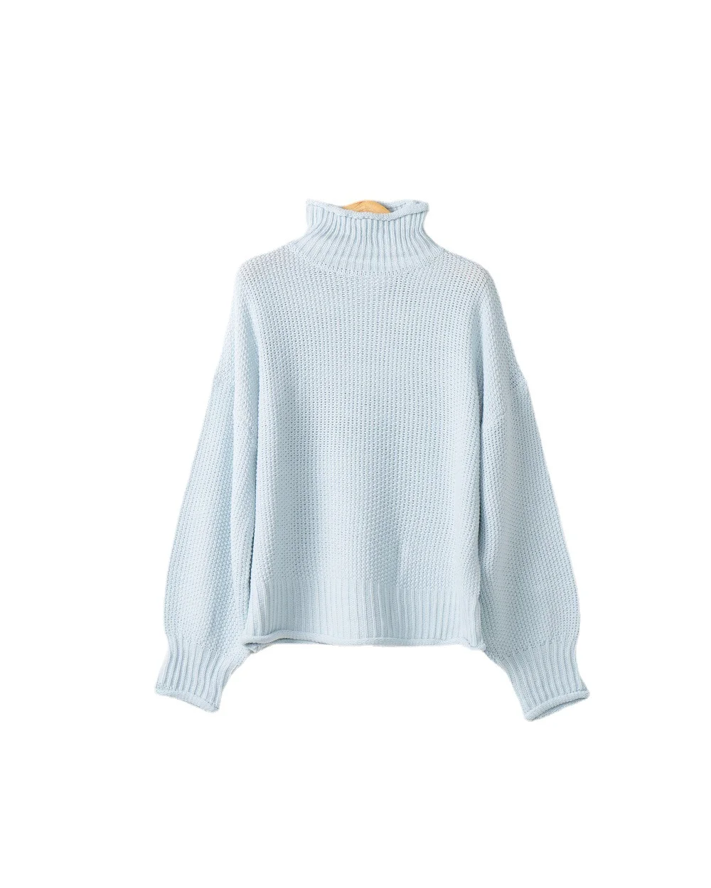 Wongn Wongn Women's WISH Turtleneck Long Sleeve Jumper Loose Casual Knit Sweater Women