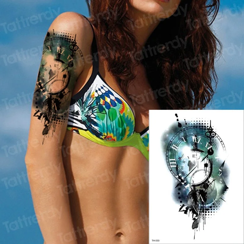 temporary tattoo sheet tatoo temporary stickers angel wing tattoos girl sexy thigh arm tattoo black sleeve tatto boys men decal