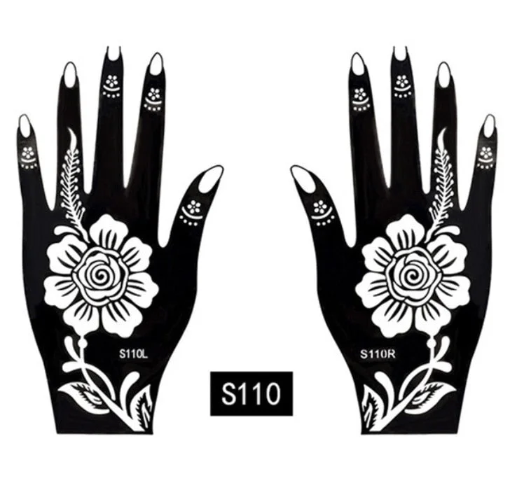 2Pcs/Set Temporary Tattoo stencil 25 designs Body Art Men Women Indian Henna pattern Beauty Waterproof Fake Arm Hand Reuse tatoo