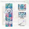 (US Local)Christmas Bear A5 Size Diamond Painting Notebook Set with 4Pcs Bookmark Gift