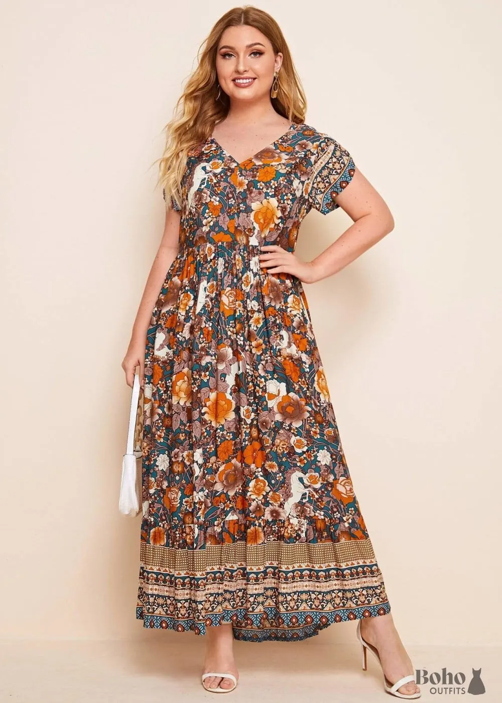Boho Plus Size Nelly Maxi Dress For Women