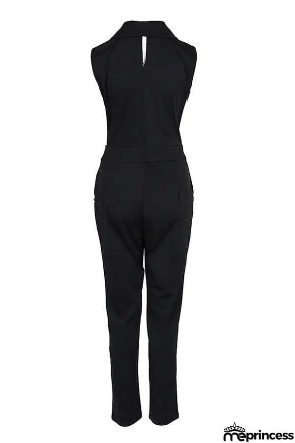 Peyton Button Decor Tied Detail Skinny Jumpsuit