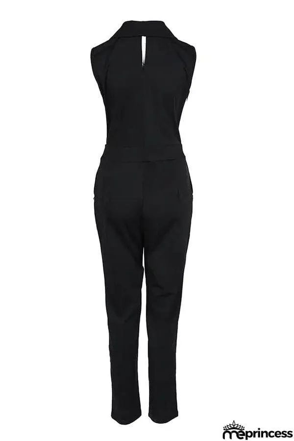 Peyton Button Decor Tied Detail Skinny Jumpsuit