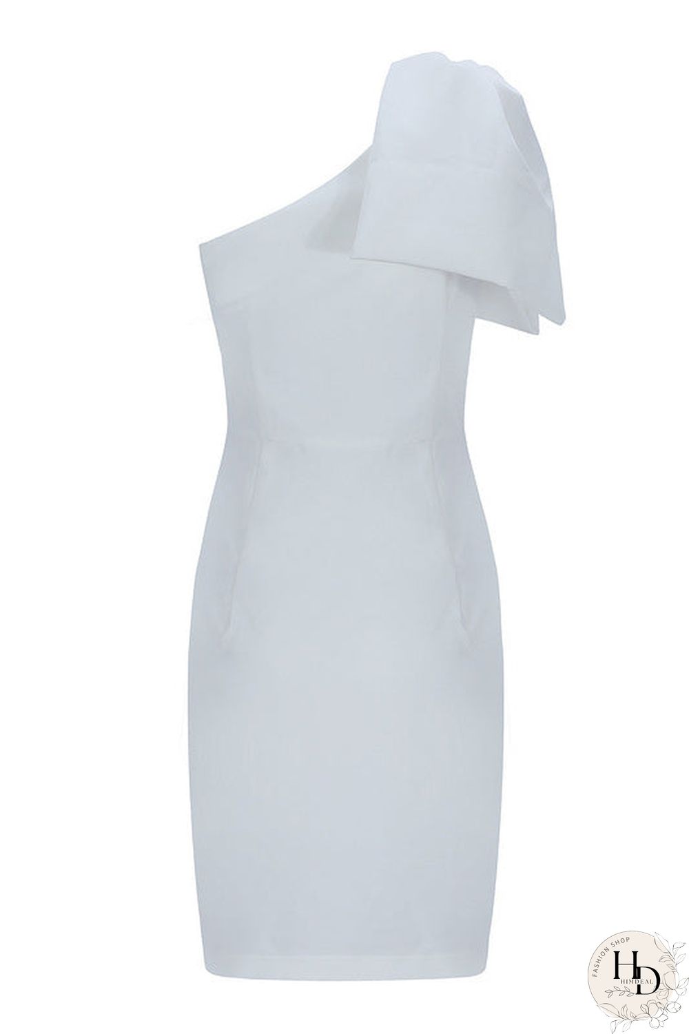 One Shoulder Bowknot Shoulder Bandage Dress