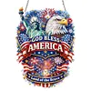 Independence Day 2D Flat DIY Acrylic Diamond Painting Hanging Kit Special Shape Crystal Rhinestone Art Pendants Single Side Drill for Adults Gift Home Wall Or Window Decor