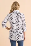 Indigo Botanical Top, Longline Button-Up, Guangzhou Garment Manufacturer, Plus Size Elegant Tunic, Casual Resort Wear