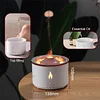 Volcano Humidifier Jellyfish Smoke Ring Aromatherapy Machine, Home Desktop Volcano Spray Simulated Flame Wood Grain Aromatherapy Humidifier
