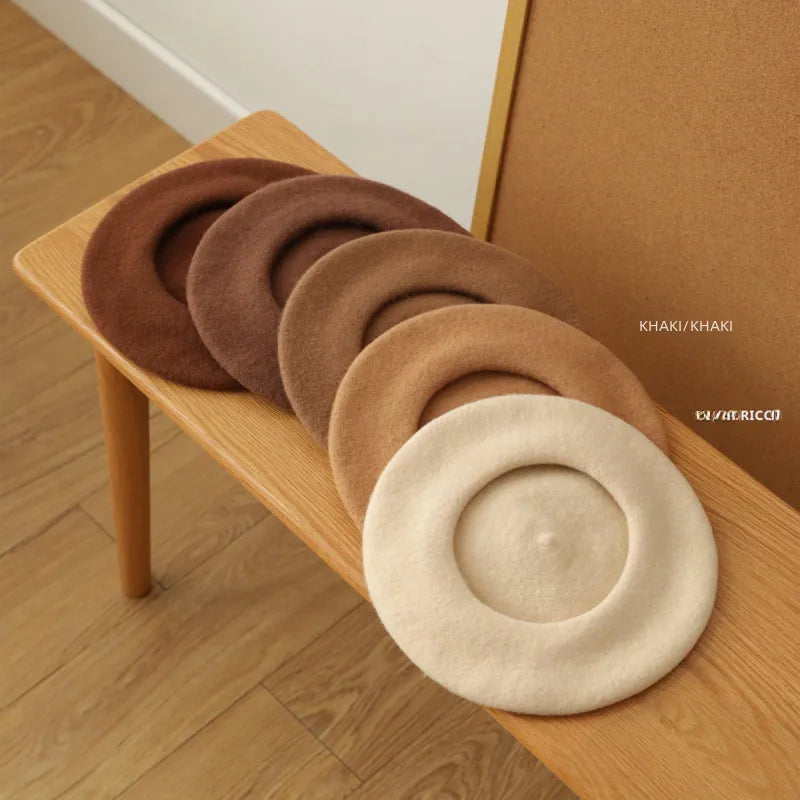 Running Size/Color Wool Beret Girls Winter Belle Cap Japanese Style Literary Retro Painter Hat