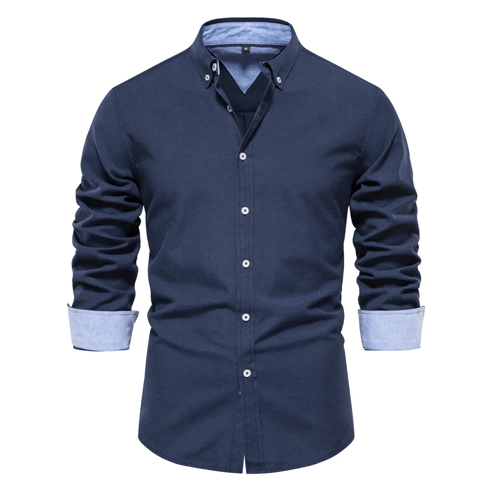 Casual Fashion Solid Color Long-Sleeved Shirt