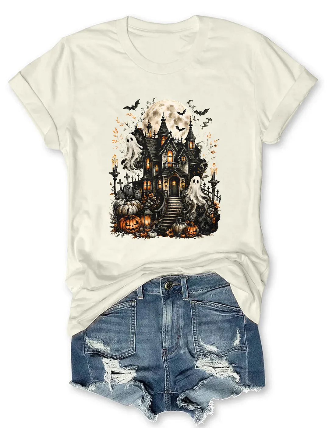 Halloween Haunted House Spooky Ghost T-shirt
