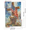 Diamond Painting -DIY Round Drill Independence Day Cross(60*40CM)