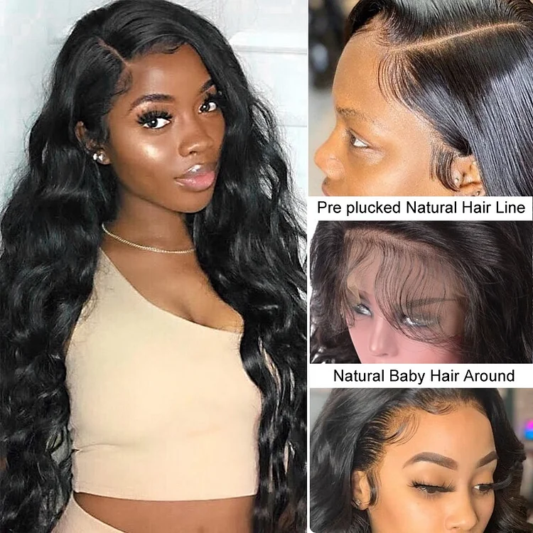Black Human Hair HD Lace Wave Wig | Glueless Wigs | 100% Real Natural Human Hair Wigs | Medium & Long Wig
